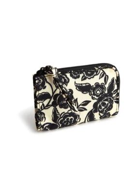 NWT Vera Bradley Zip Card Pouch - Bubbly Flowers Black